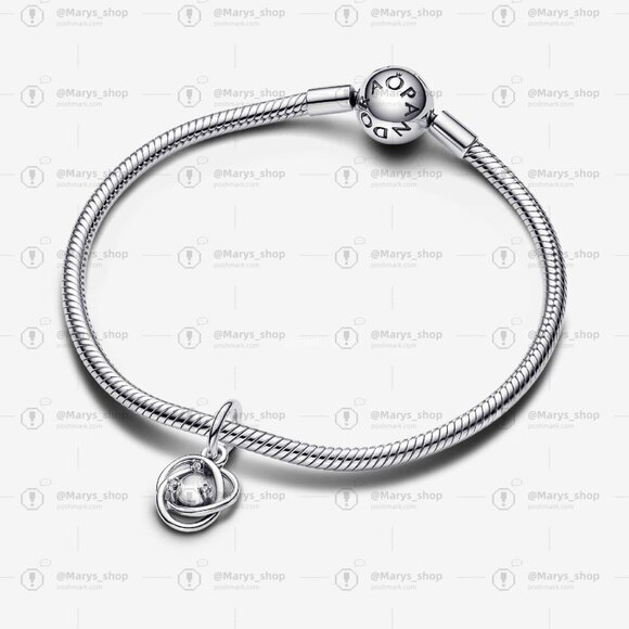 Pandora Clear Eternity Circle Dangle Charm - Picture 3 of 6